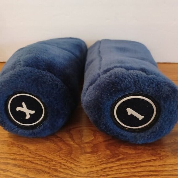 Golf Club Wood Head Cover X & 1 Plush Barrel Navy Blue Fuzzy Acrylic Unbranded - Picture 1 of 4